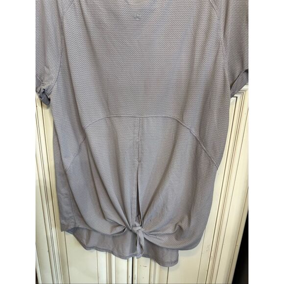 Lululemon Women's Open Up Tie Back Cuffed Short Sleeve Athletic Top Purple Large - Picture 5 of 10